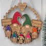 Personalised Eco Gnome Family Oak Christmas Wreath, thumbnail 4 of 6