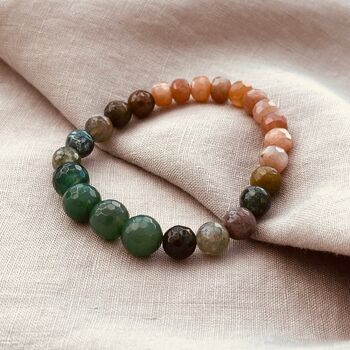 Sunstone And Moss Agate Bracelet, 2 of 6