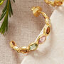 Tourmaline And Gold Plated Silver Hoop Earrings, thumbnail 7 of 8