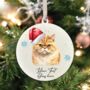 Personalised Cat Christmas Santa Hat Hanging Decoration, thumbnail 9 of 12