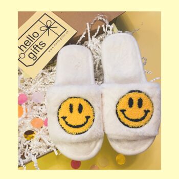 Happy Face Slippers White, 5 of 7