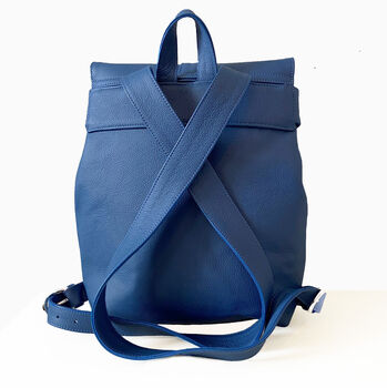Royal Blue Leather Backpack, 3 of 6