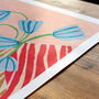 Striped Tulip Wall Art | Hand Painted Floral Print, thumbnail 3 of 10
