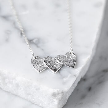 Fingerprint Stamp Heart Layer Necklace, 2 of 9