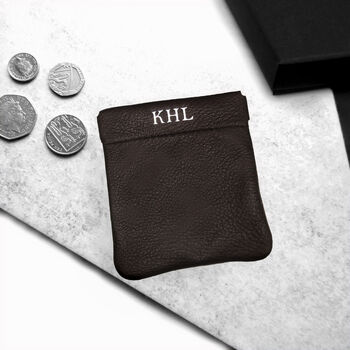 Handmade Personalised Leather Spring Coin Purse, 2 of 5