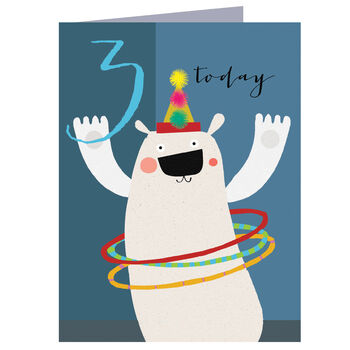 Mini Polar Bear 3rd Birthday Card, 2 of 5