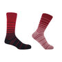 His And Hers Retro Stripe Socks Burgundy And Musk, thumbnail 1 of 6