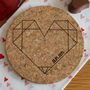 Personalised Cork Coaster, Origami Heart, thumbnail 1 of 3