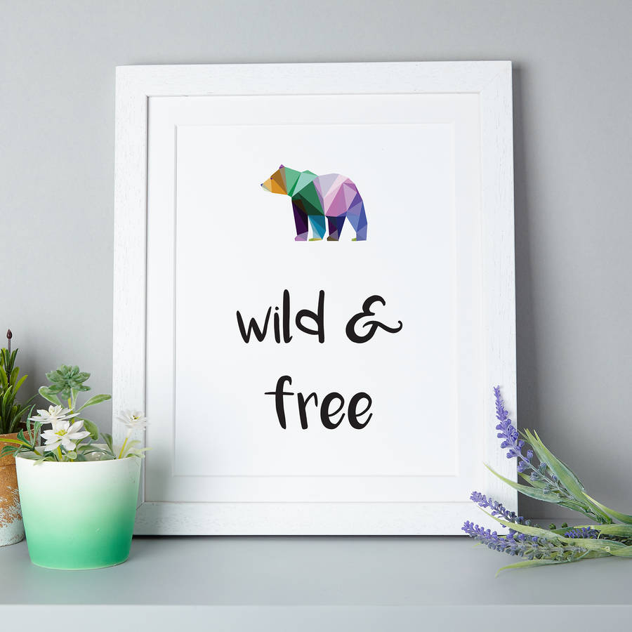 geometric bear quote art print by brambler