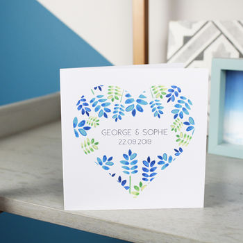 Personalised Floral Heart Anniversary Card For Couples, 5 of 9