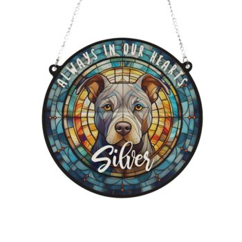 Staffie Grey Memorial Suncatcher, 3 of 6