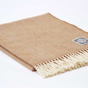 Personalised Neutral Beige Merino Wool Throw Collection, 5 of 8
