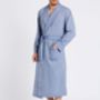 Men's Garrison Blue Herringbone Cotton Robe, thumbnail 4 of 4