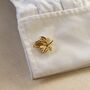 Maple Leaf Gold Cufflinks Gift For Men 316 L Stainless Steel Nature Accessory, thumbnail 1 of 4