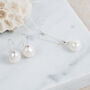 Triora Baroque White Pearl And Silver Drop Earrings, thumbnail 1 of 4