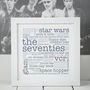 50th Birthday Gift 'The 1970s' Personalised Print, thumbnail 1 of 4