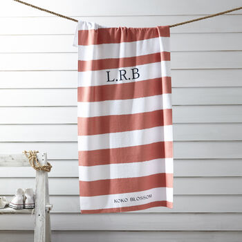 Sorrento Striped Personalised Beach Towel, 4 of 4