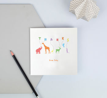 Personalised Thank You Cards With Animals, 3 of 4