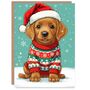 Fox Red Labrador Retriever Puppy Christmas Card, thumbnail 3 of 5