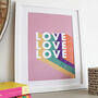 'Love' Pastel Rainbow Typography Art Print, thumbnail 2 of 4
