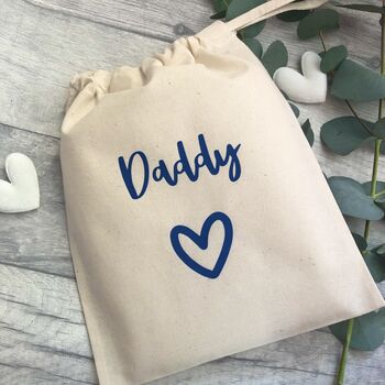 Personalised Father's Day Daddy Cotton Treat Bag, 2 of 5
