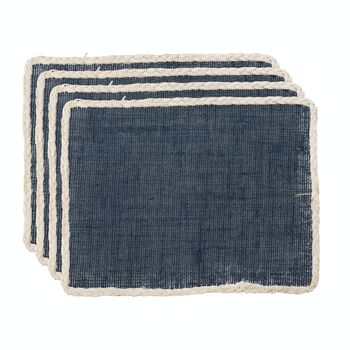 Ink Blue Jute Placemats Set Of Four, 2 of 6