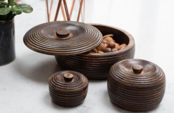 Wooden Round Boxes With Lid Three Sizes, 3 of 4