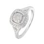 White Gold Diamond Halo Cluster Engagement Ring, thumbnail 2 of 6