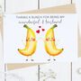 Personalised Banana Birthday Husband Card, thumbnail 1 of 2