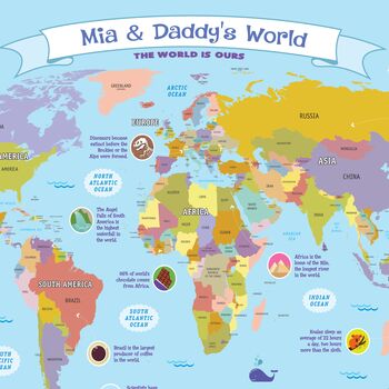 Me And Daddy Map Wall Sticker, 4 of 6