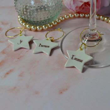 Wedding Star Glass Charms Personalised Set Of Five, 4 of 10