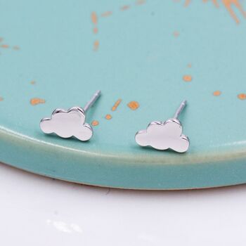 Sterling Silver Little Cloud Stud Earrings, 4 of 12