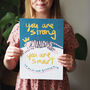 You Are Strong Tiger Typography Print, thumbnail 4 of 6