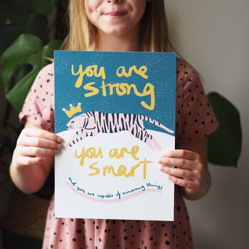 You Are Strong Tiger Typography Print, 4 of 6