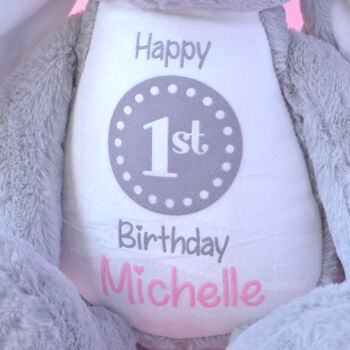 Personalised 1st Birthday Soft Bunny Toy, 3 of 4