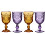 Set Of Four Amber And Purple Wine Goblets, thumbnail 2 of 2