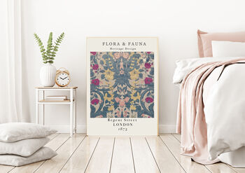 Flora And Fauna Flower Vintage Art Print, 3 of 3