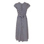 Navy Forties Day Dress In Fan Print Crepe, thumbnail 3 of 3