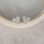 Sterling Silver Textured Heart Studs, thumbnail 6 of 8