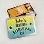 Personalised Festival Survival Tin With Hangover Kit, thumbnail 2 of 7