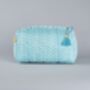Aqua Block Print Indore Soft Herringbone Wash Bag, thumbnail 1 of 2