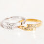 Adjustable Dainty Name And Date Ring Gold Or Silver, thumbnail 1 of 6