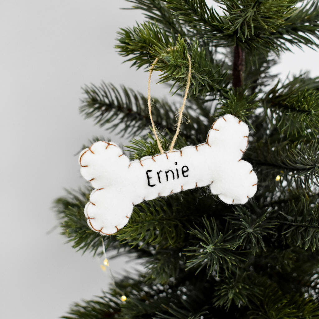 Personalised Dog Bone Christmas Tree Decoration, 1 of 3