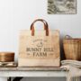 Personalised Easter Bunny Jute Market Tote Bag With Leather Handles, thumbnail 1 of 2