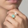 Shinju Pearl And Amazonite Stone Ring, thumbnail 2 of 5