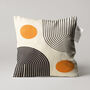 Orange And Black Geometric Abstract Ecru Cushion Cover, thumbnail 1 of 7