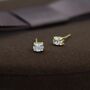 Oval Clear Cz Stud Earrings Sterling Silver, thumbnail 4 of 12