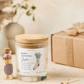 Personalised Christmas Candle Gift Set With Name, 7 of 7