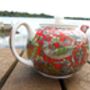 Two Cup Teapot In Red Strawberry Thief Design, thumbnail 5 of 12