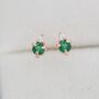 Sterling Silver Emerald Green Cz Stud Earrings, thumbnail 6 of 12